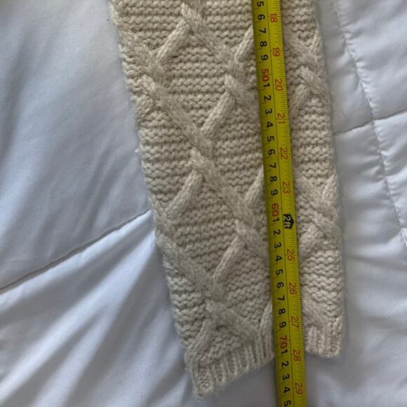 Zara Women’s Cream Cable Knit Sweater Size M Chunky Textured Pullover - Picture 5 of 8
